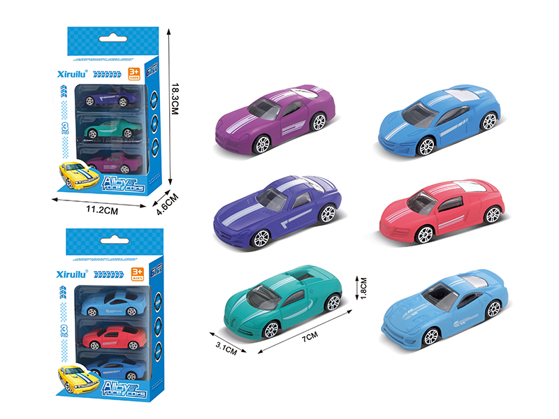 1:64 Slide Alloy Sports Cars 3pcs