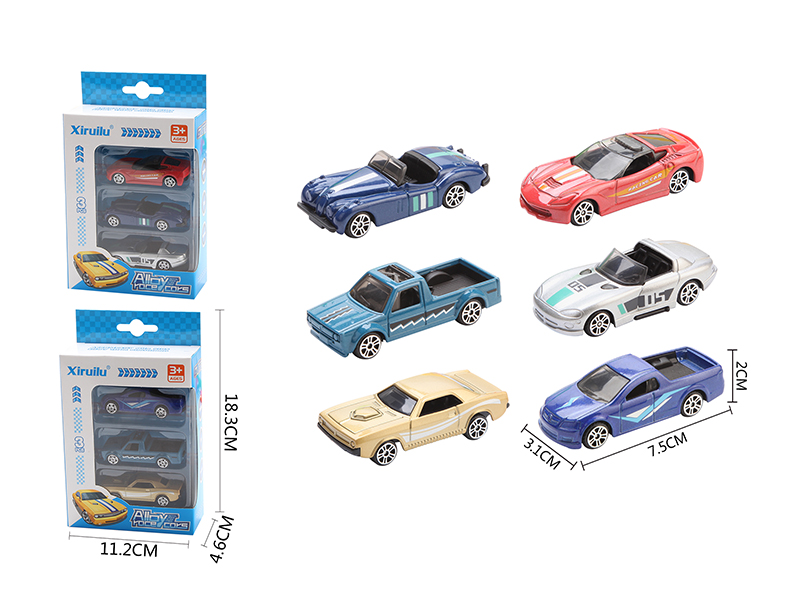1:64 Slide Alloy City Cars 3pcs