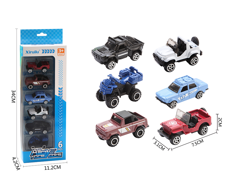 1:64 Slide Alloy Off-Road Vehicles 6pcs