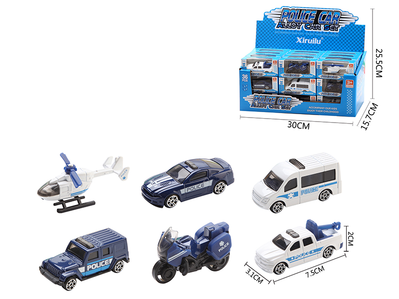1:64 Slide Alloy Police Cars 36pcs