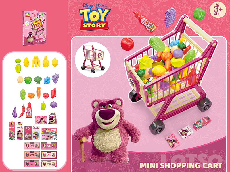 Strawberry Bear Mini Shopping Cart Set