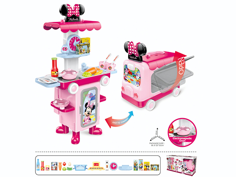 2 In 1 Minnie Kitchen Set Transforming Bus