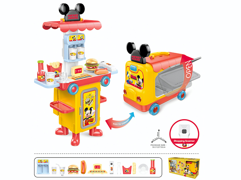 2 In 1 Mickey Hamburger Shop Transforming Bus