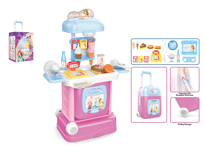 Ice Cream Shop Drawbar Suitcase(Princess)