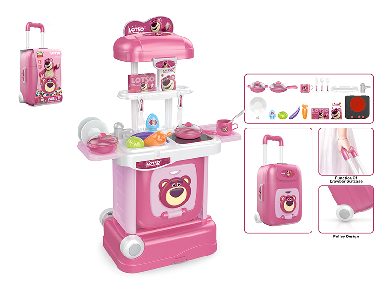 Kitchen Set Drawbar Suitcase(Strawberry Bear)