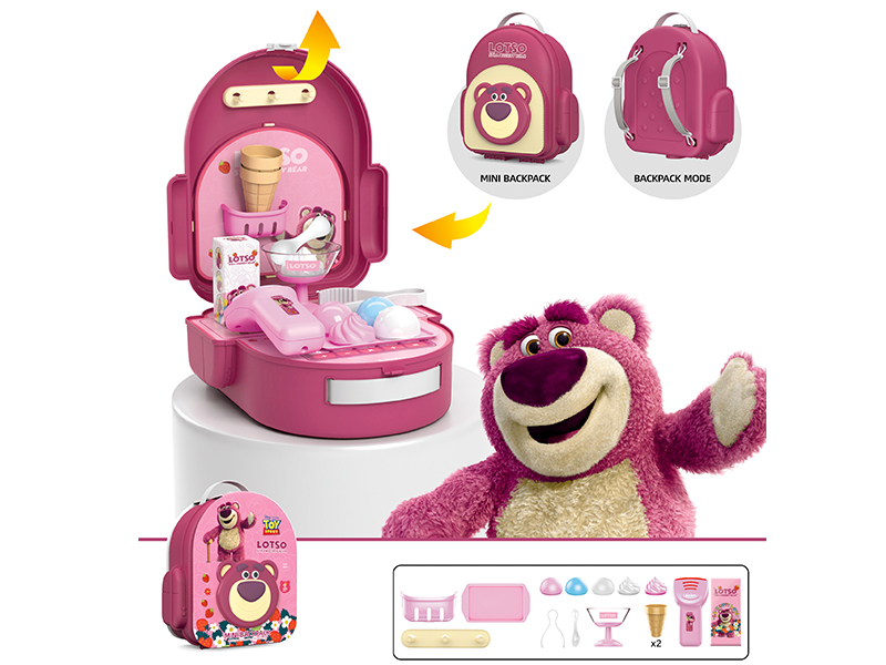 Mini Backpack - Ice Cream Shop(Strawberry Bear)