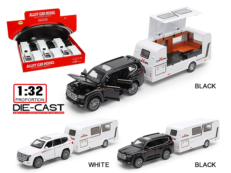 1:32 Land Cruiser LC300 Alloy Trailer RV(6PCS)