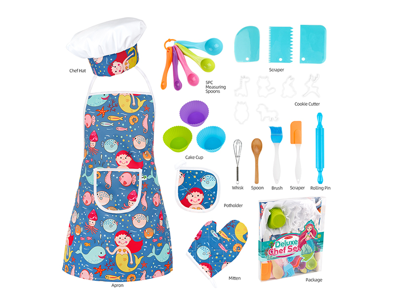 Children's Baking Kitchen Set With Apron 26PCS