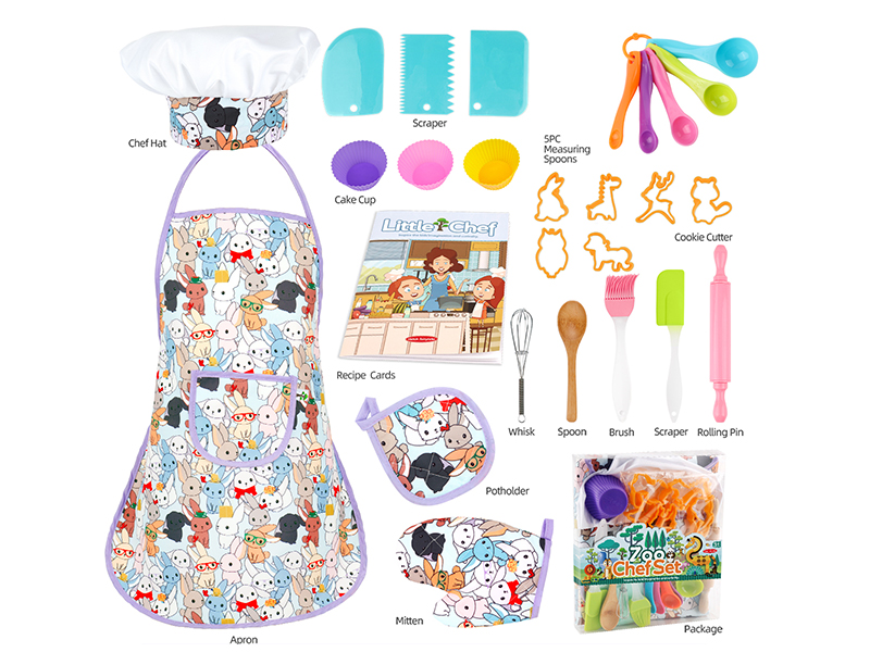 Children's Baking Kitchen Set With Apron 27PCS