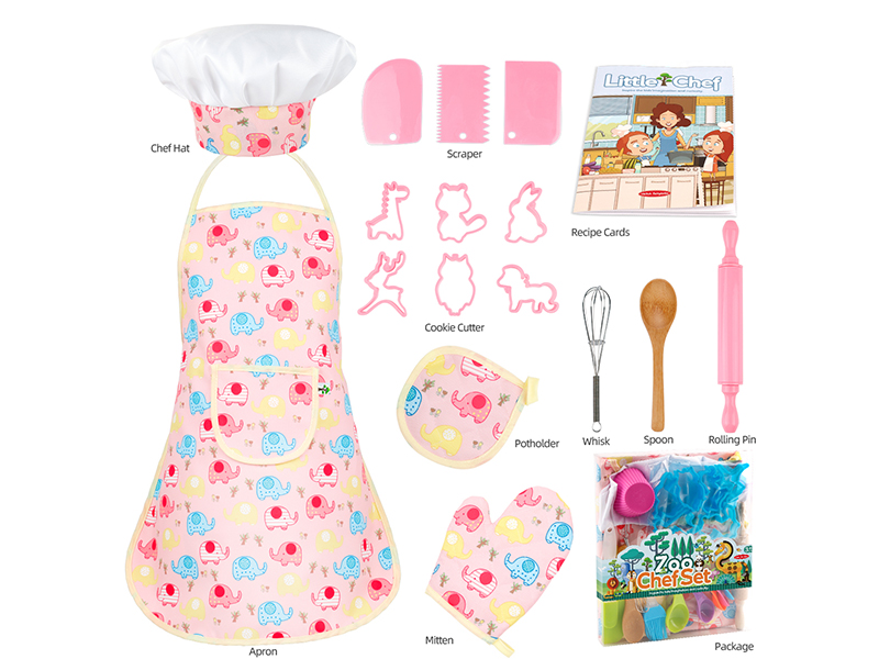Children's Baking Kitchen Set With Apron 17PCS