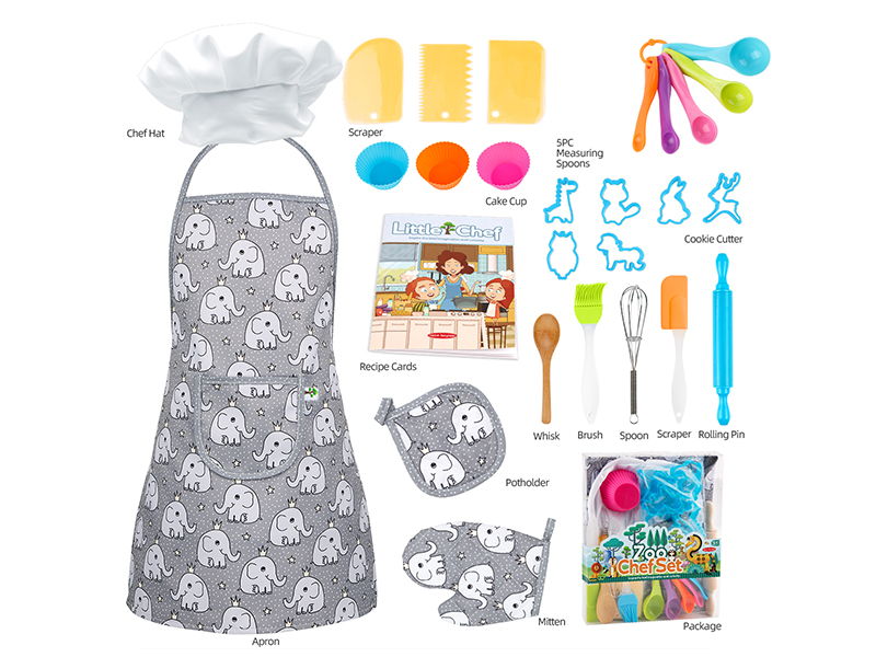 Children's Baking Kitchen Set With Apron 27PCS