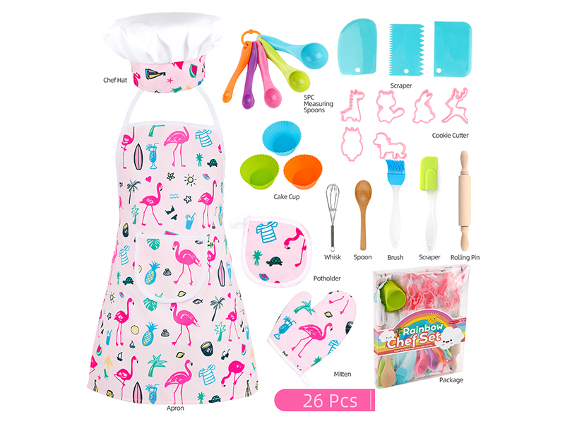 Children's Baking Kitchen Set With Apron 26PCS