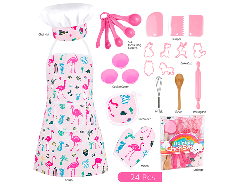 Children's Baking Kitchen Set With Apron 24pcs