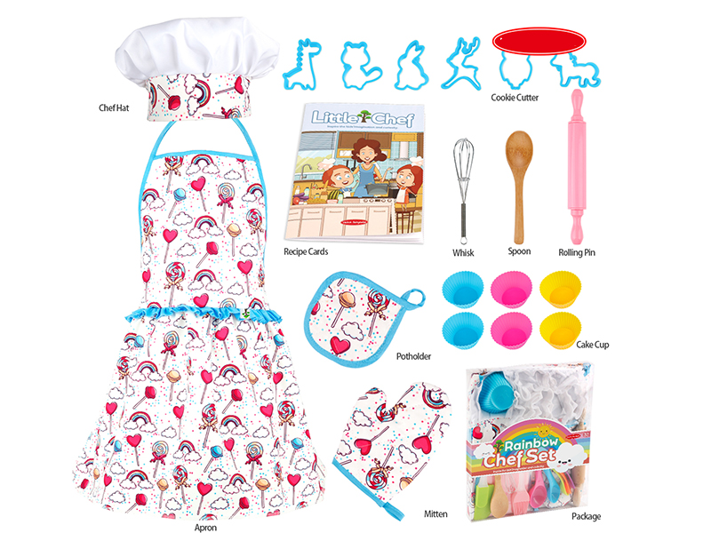 Children's Baking Kitchen Set With Apron 20pcs