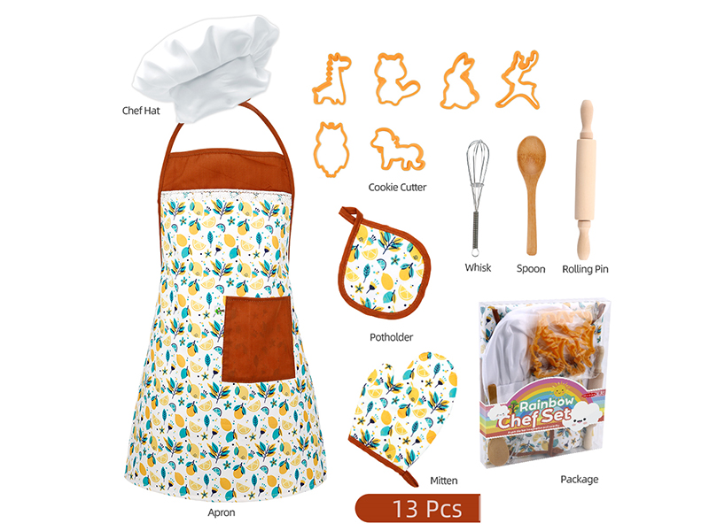 Children's Baking Kitchen Set With Apron 13PCS
