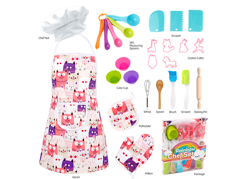 Children's Baking Kitchen Set With Apron 26pcs