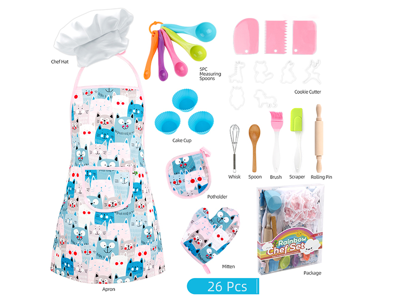 Children's Baking Kitchen Set With Apron 26PCS