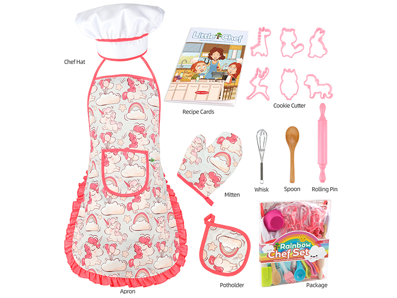 Children's Baking Kitchen Set With Apron 14pcs