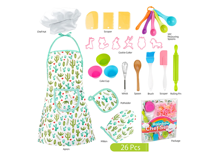 Children's Baking Kitchen Set With Apron 26PCS
