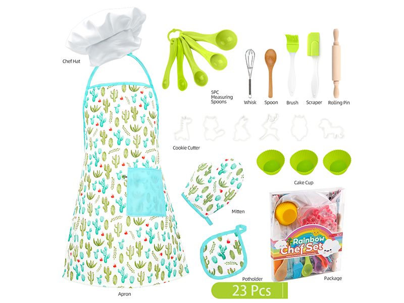 Children's Baking Kitchen Set With Apron 23pcs