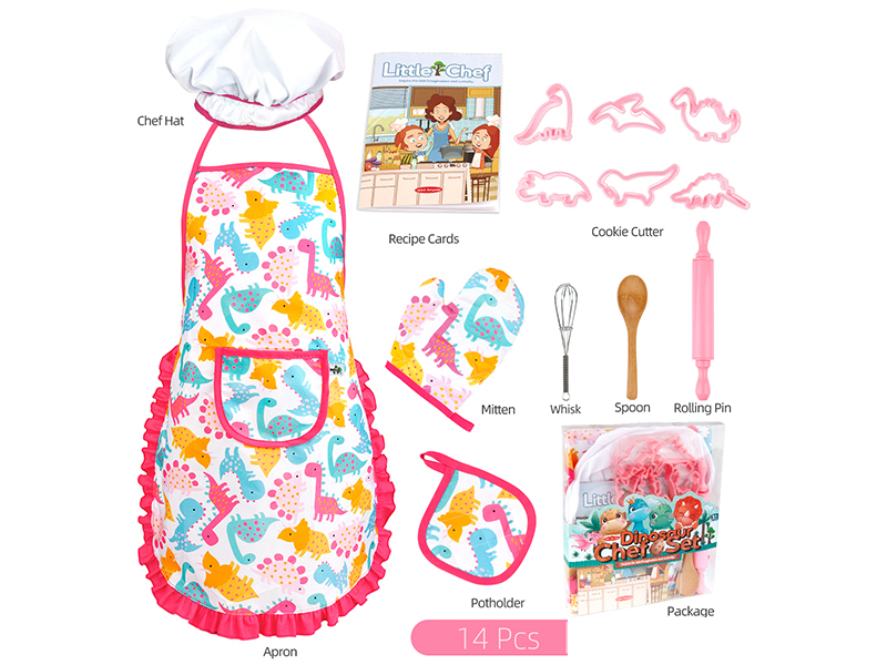 Children's Baking Kitchen Set With Apron 14pcs
