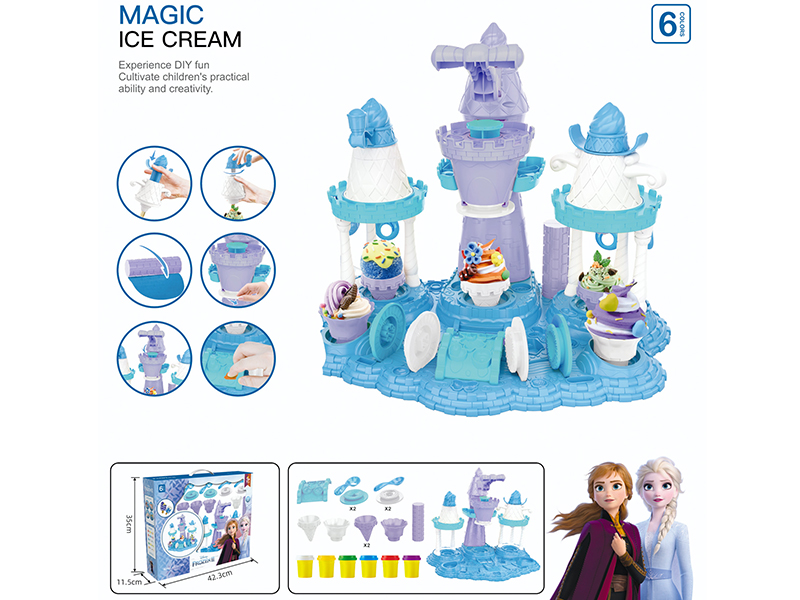 Frozen Magic Ice Cream Machine Colored Clay Set