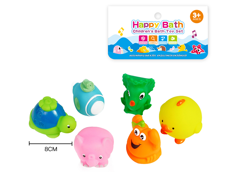 Water Spray Animals Bath Toys(Environmental)6pcs