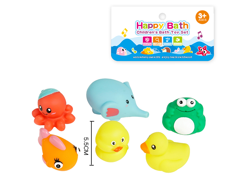 Water Spray Animals Bath Toys(Environmental)6pcs
