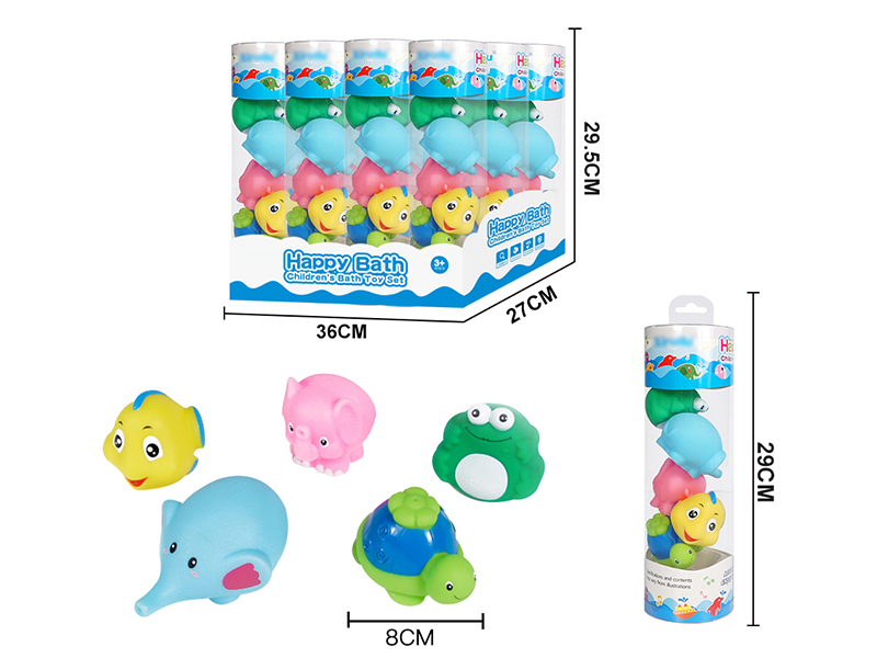 Water Spray Animals Bath Toys(Environmental)5pcs(12 Cylinder/Box)
