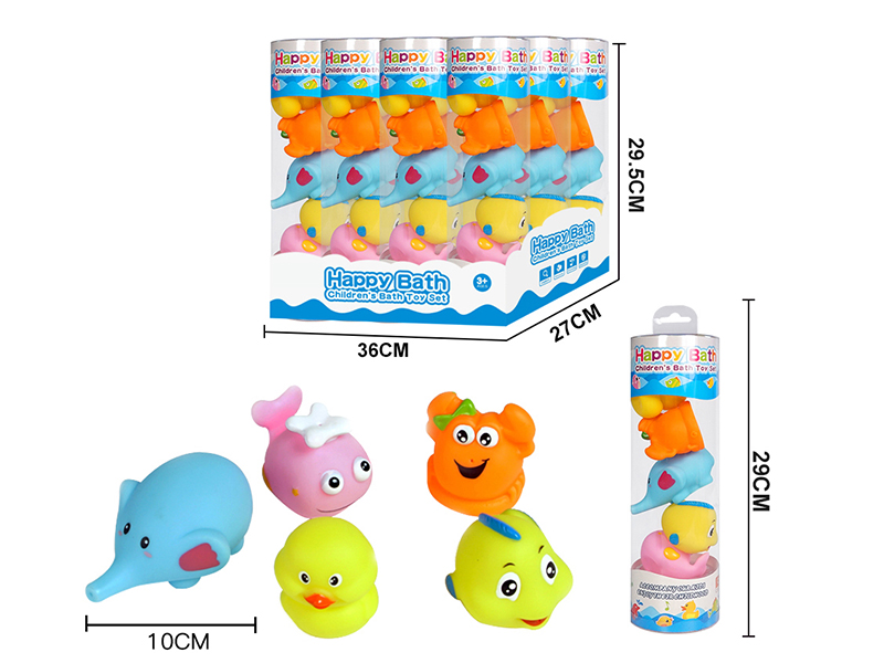 Water Spray Animals Bath Toys(Environmental)5pcs(12 Cylinder/Box)