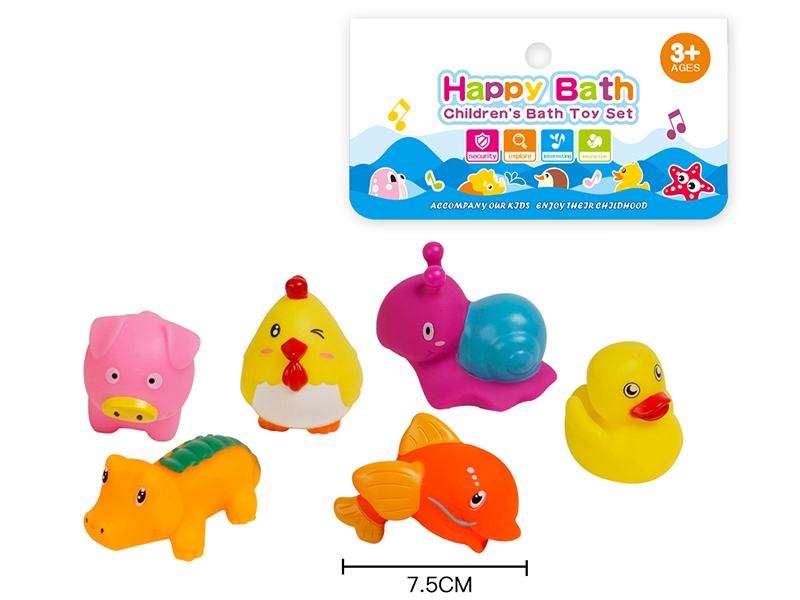 Water Spray Animals Bath Toys(Environmental)6pcs