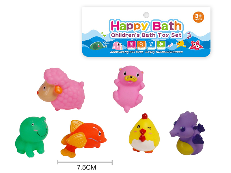Water Spray Animals Bath Toys(Environmental)6pcs