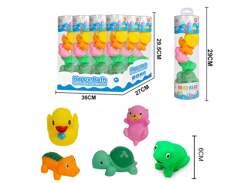 Water Spray Animals Bath Toys(Environmental)5pcs(12 Cylinder/Box)