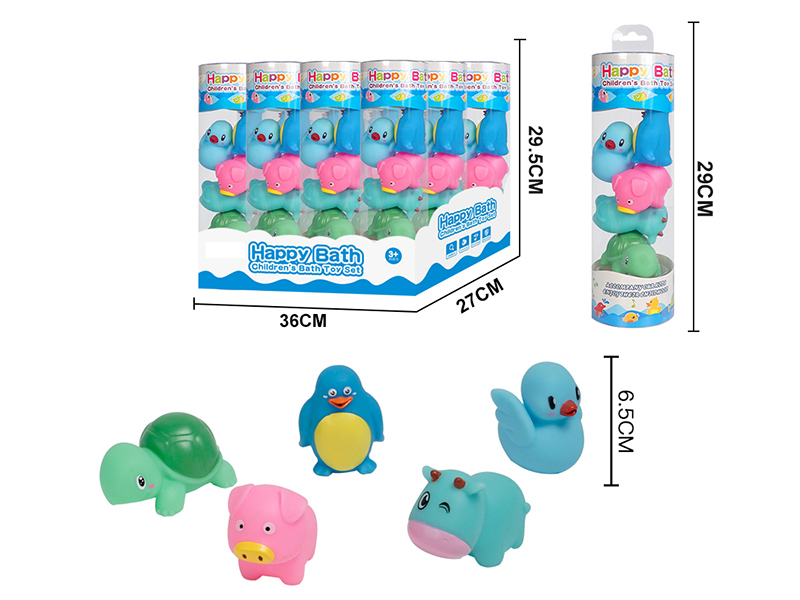 Water Spray Animals Bath Toys(Environmental)5pcs(12 Cylinder/Box)