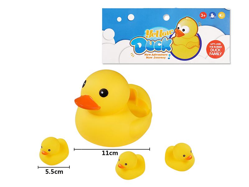 Large Duck With 3 Small Bath Ducks