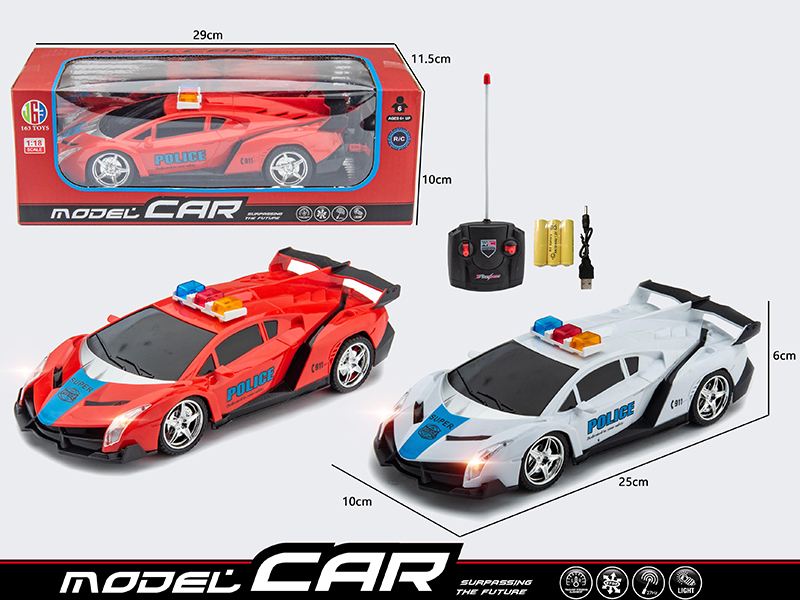 4-Channel Remote Control Police Car With Headlights(Included Batteries)