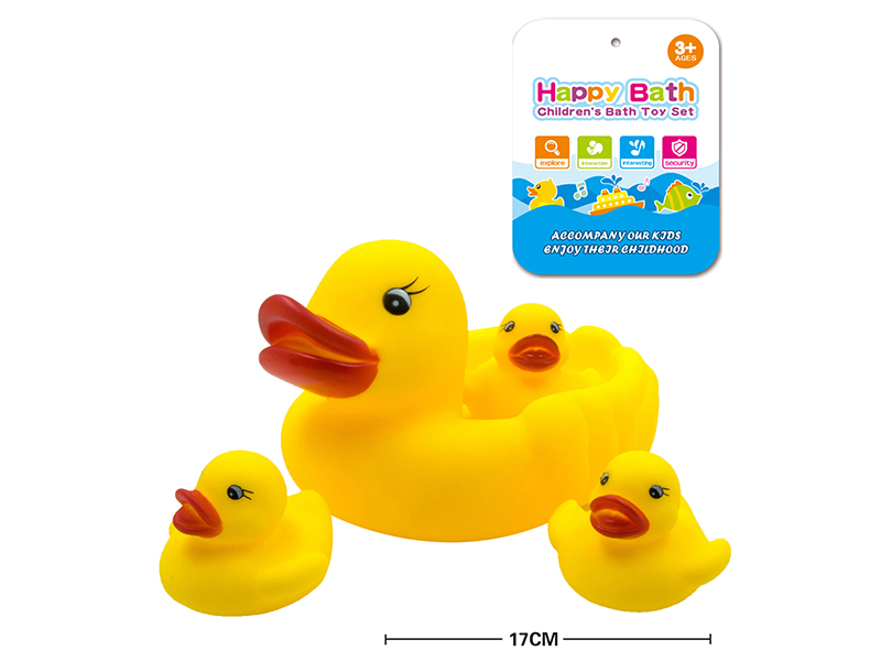 Bath Toys 1pcs 17cm Duck With 3pcs Small Ducks