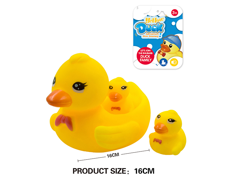 1pcs 16cm Duck With 2pcs Small Bath Ducks