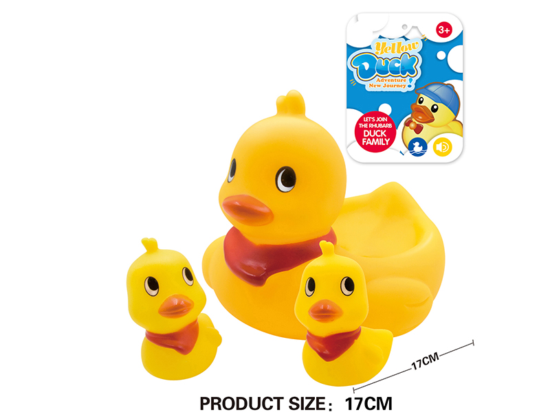 1pcs 17cm Duck With 2pcs Small Bath Ducks
