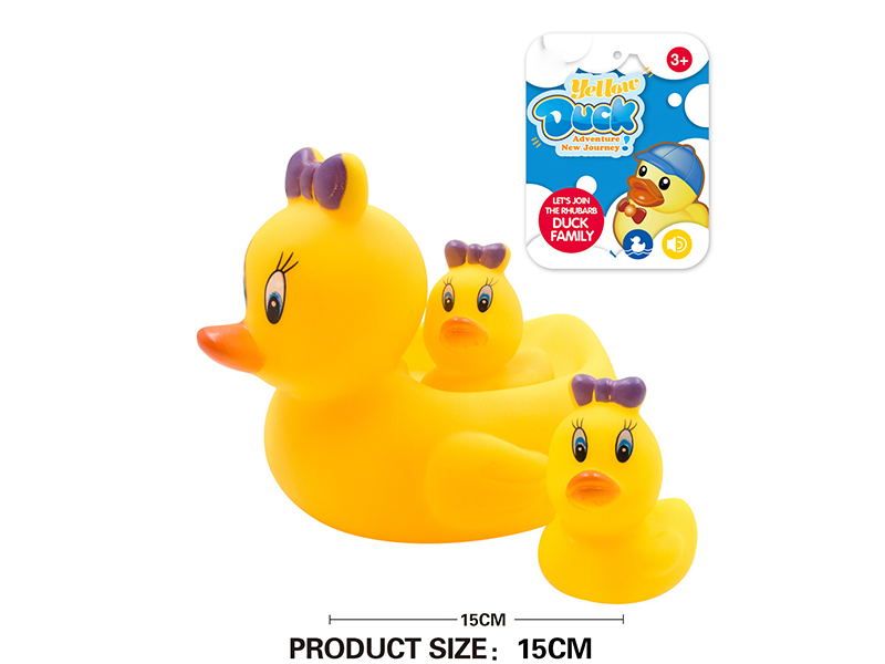 1pcs 15cm Duck With 2pcs Small Bath Ducks
