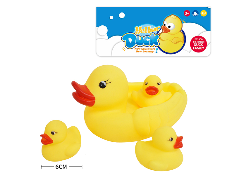 Large Duck With 3 Small Bath Ducks