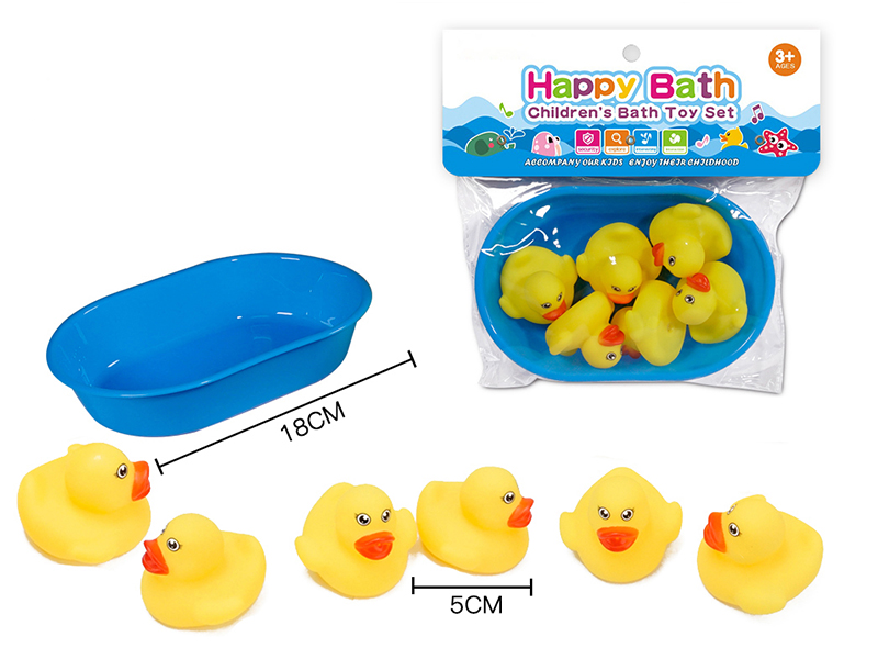 Environmental Bath Animals With Whistle 6pcs + Batgtub