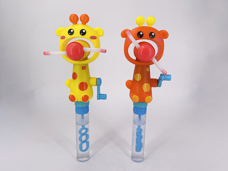 Hand-Cranked Giraffe Light Sticks & Bubble Sticks 12PCS