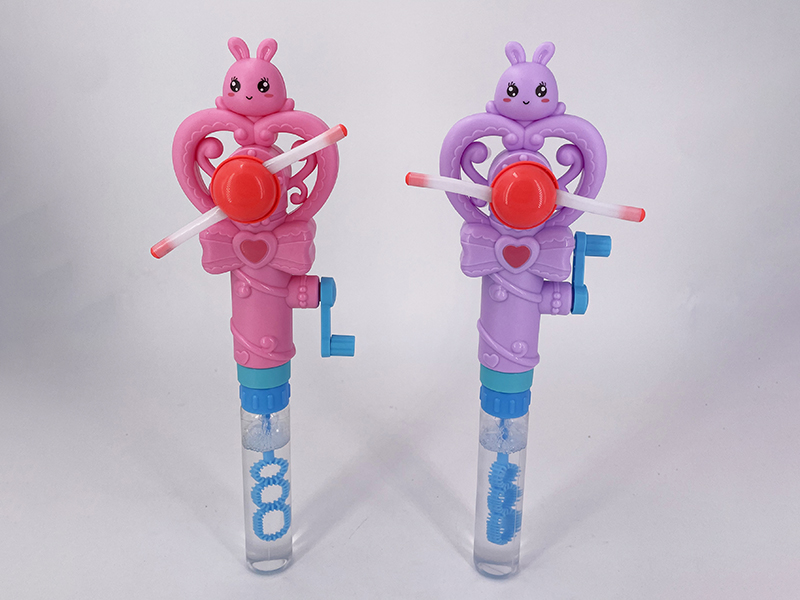 Hand-Cranked Rabbit Light Sticks & Bubble Sticks 12PCS