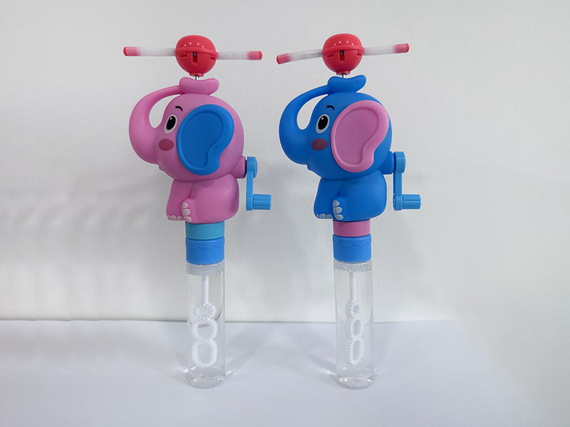 Hand-Cranked Elephant Light Sticks & Bubble Sticks 12PCS