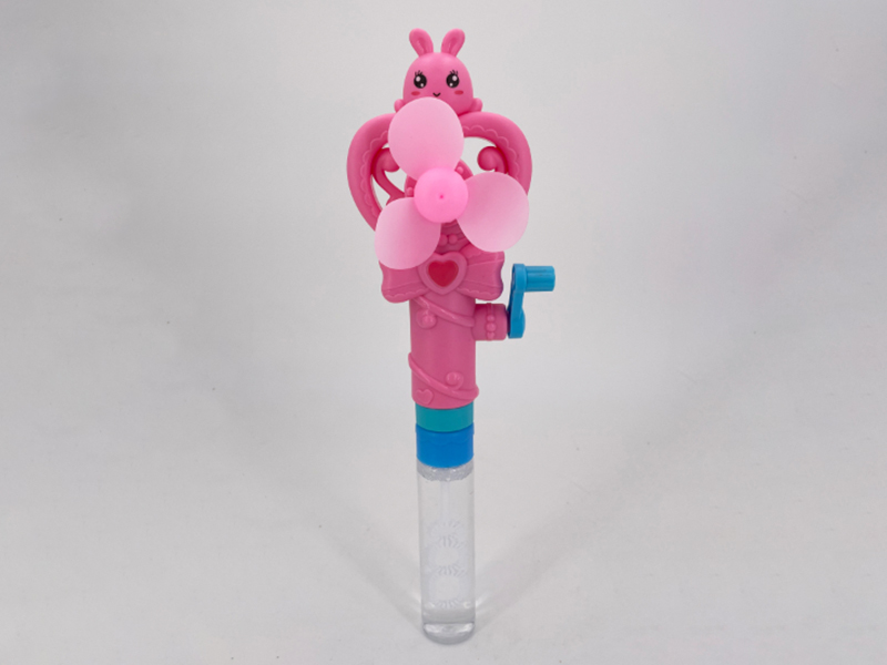 Hand Cranked Rabbit Fan & Bubble Sticks 12PCS