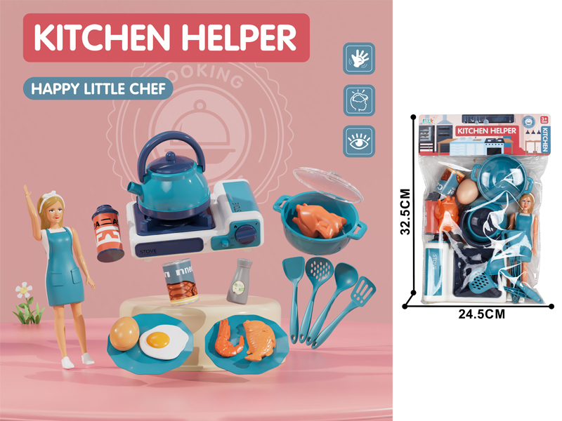 Kitchen Gas Stove With Water Kettle And Soup Pot Set