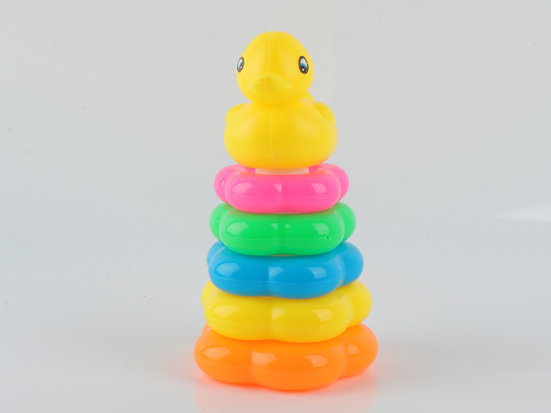 Large Five-Layer Flower Shape Duck Stacking Rings Toys