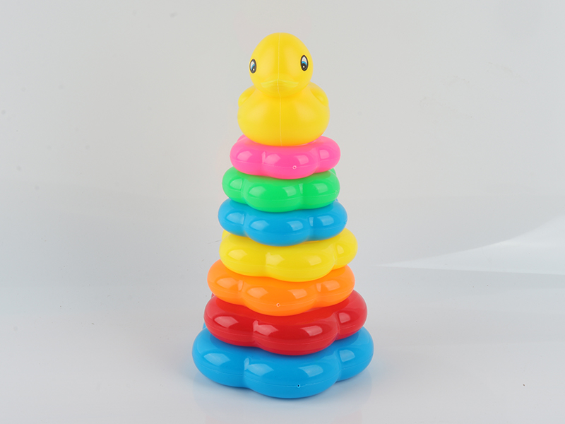 Large Seventh-Layer Flower Shape Duck Stacking Rings Toys