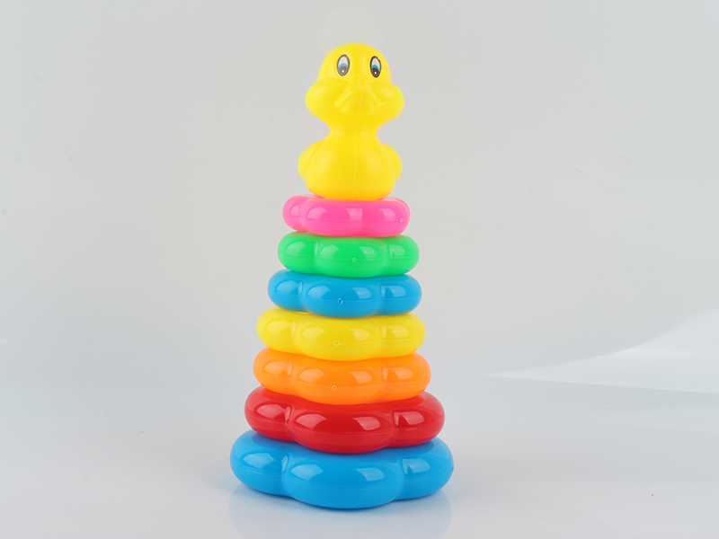 Large Seventh-Layer Flower Shape Duck Stacking Rings Toys